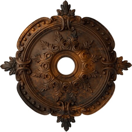 Ekena Millwork Benson Classic Ceiling Medallion (Fits Canopies up to 6 1/2"), 28 3/8"OD x 3 3/4"ID x 1 5/8"P, Rust CM28BERUS